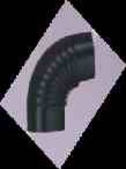 Cot 90 grd. Clasic diametru 15 cm, negru
